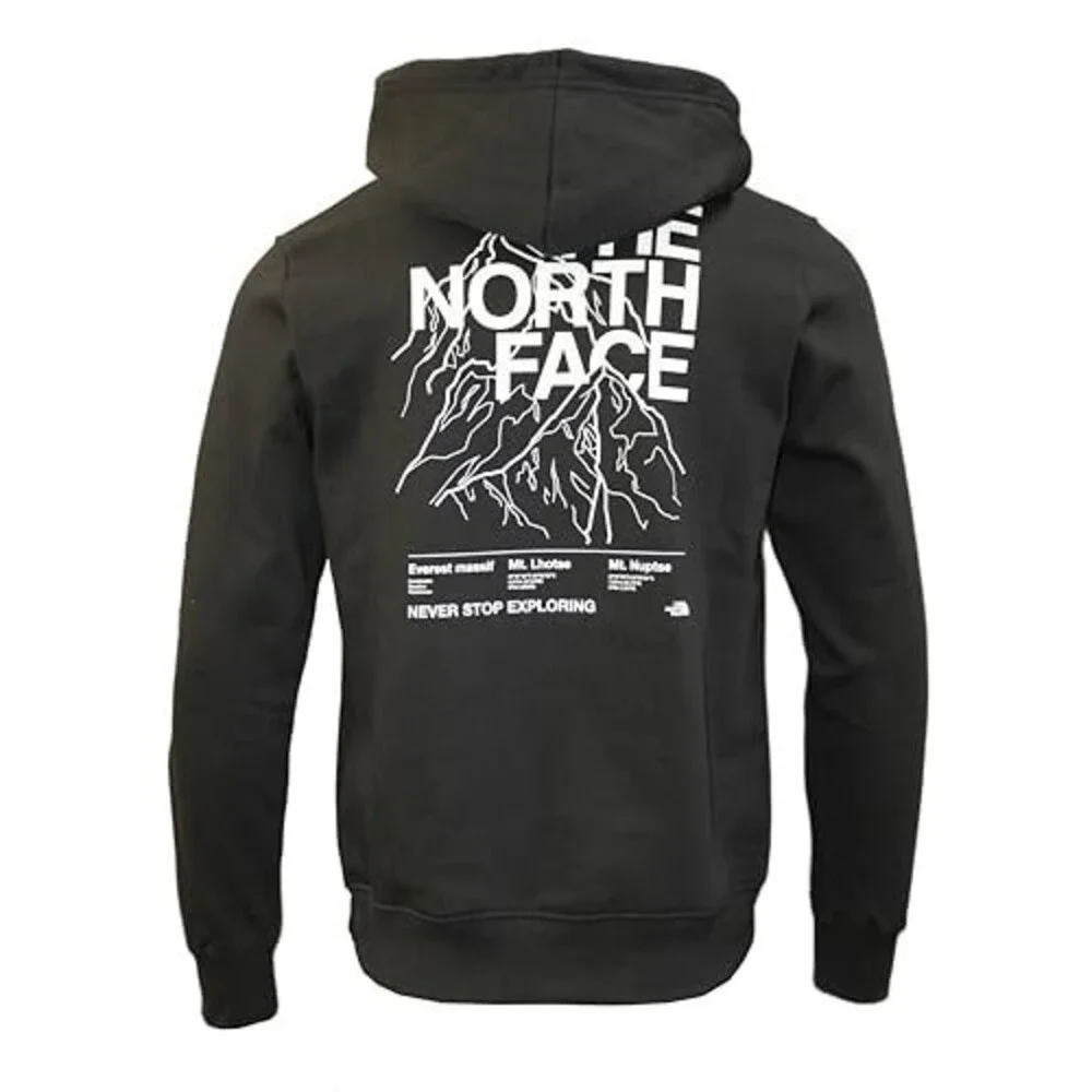 The North Face Novelty Hoodie Men's Black White Graphic Print Pullover SGN1505